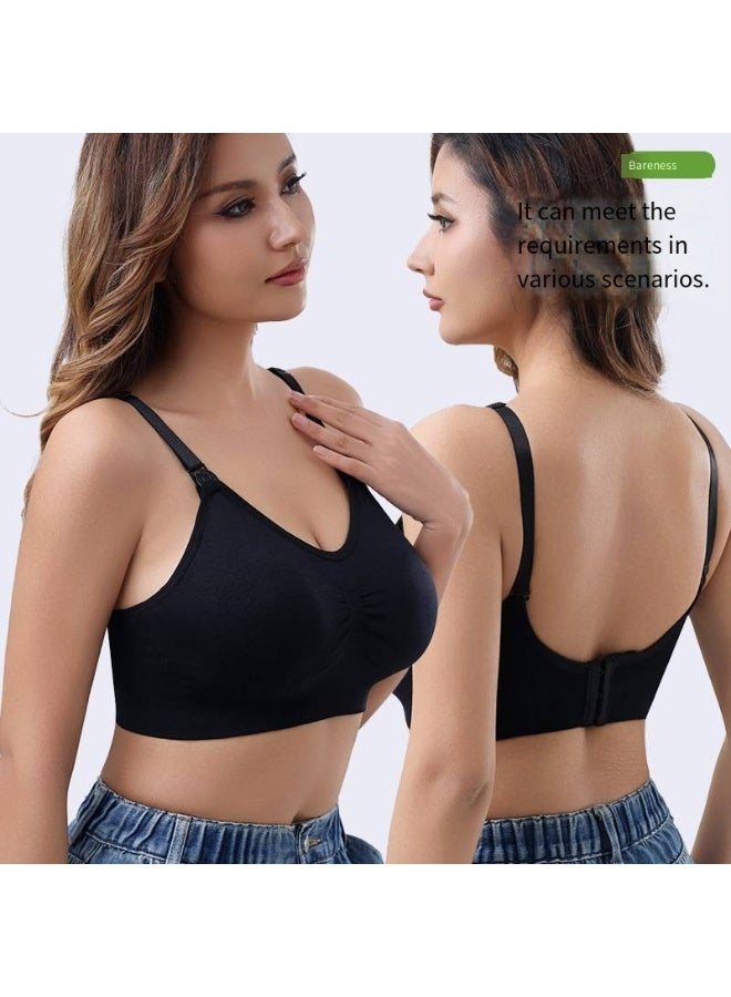 general Women's seamless sleepwear-style nursing bra, suitable for pregnant women during the lactation period. It comes with detachable breast pads and a removable milk pump. - Image 4